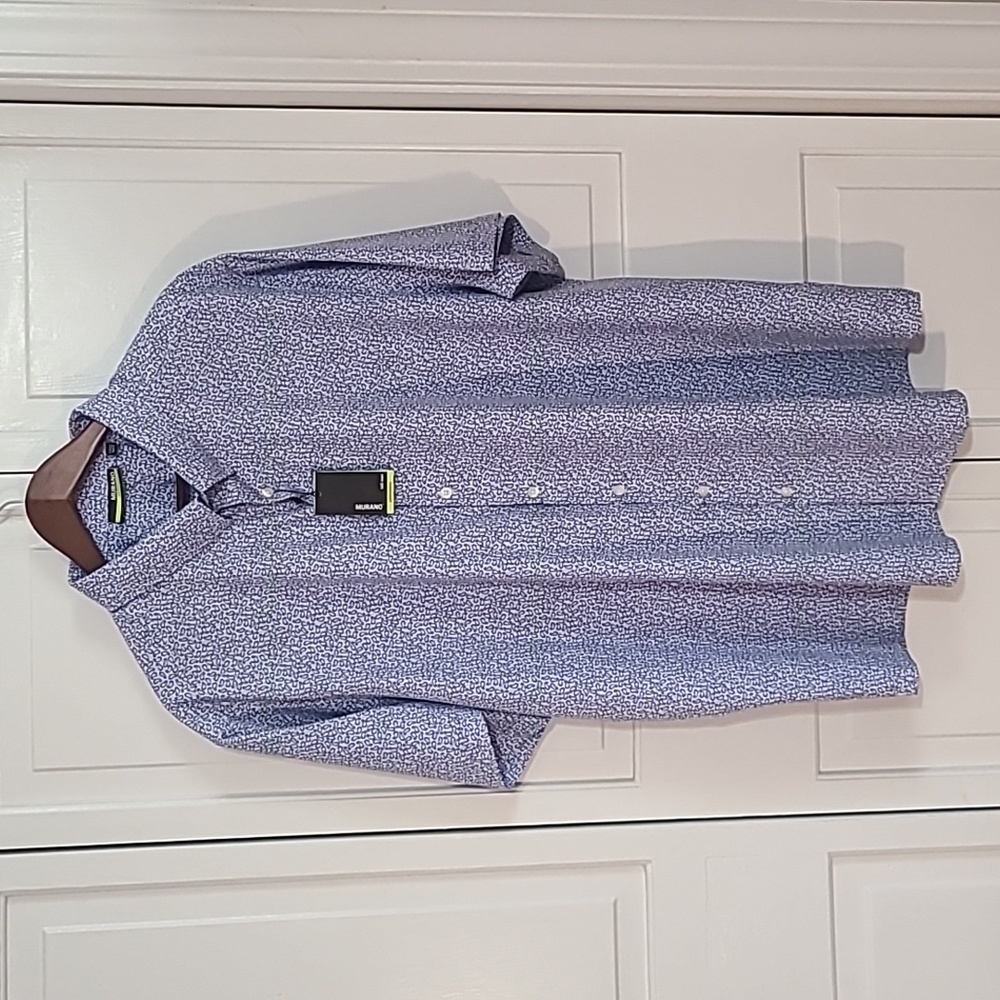 NWT Murano Men's Shirt Light Blue Paisley Design 3x